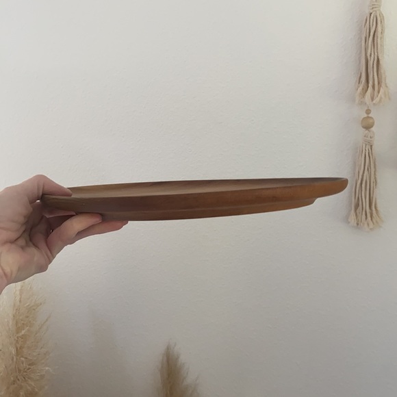 Myrtlewood wooden round tray modern farmhouse decor - Picture 5 of 16